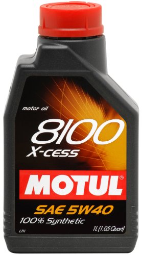 Motul 007236 8100 X-cess 5W-40 100 Percent Synthetic Gasoline and Diesel Engine Oil - 1 Liter Bottle