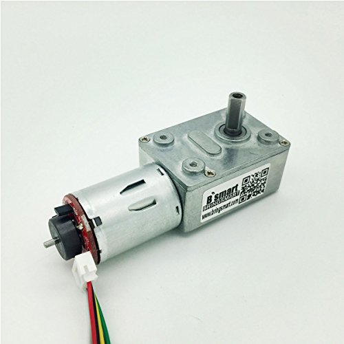 Bringsmart JGY-370B 4rpm 12V DC Worm Gear Motor with Encoder Disk 5.7kg.cm High Torque Low Speed Mini Gear box for Toys Micro Electric Machine Encoding Board (JGY-370B 12V 4rpm)