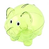 Piggy Bank - SODIAL(R) Plastic Collectible Piggy Bank Coin Savings Money Cash Box Clear Green