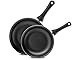 Chef's Star Nonstick Pan Set for Sauteing and Frying, Nonstick Skillet with Stay Cool Handle Frying Pans, Induction Compatible (Black, Set of 2 (8 Inch and 10 Inch))