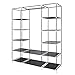 Blissun 59’’ Portable Clothes Closet Non-Woven Fabric Wardrobe Storage Organizer (Black)
