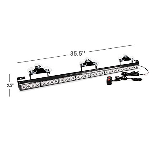 35.5" 32 LED 13 Flashing Strobing Modes High Intensity Law Enforcement Hazard Traffic Advisor Emergency Warning Strobe Light Bar Kit for Tow Truck Undercover Vehicle Auto Parts/Lighting Accessories