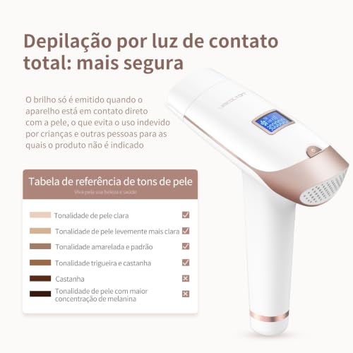 Depilador e Rejuvenescedor a Laser Permanente Luz Pulsada Lescolton T-009i