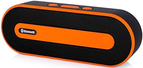Bluetooth Speakers, Surround Sound Mini Portable Bluetooth Speakers Stereo Wireless Speakers, Powerful Bass with Build-in Rechargeable Battery 10 Hours Playtime for Smartphone and Tablet (Orange)