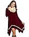 Meaneor Shirt Dress for Women, Womens Long Sleeve Casual Irregular Hem Loose Tunic Shirt Dress-Valentine's Days Gift for Her (Wine Red,L)