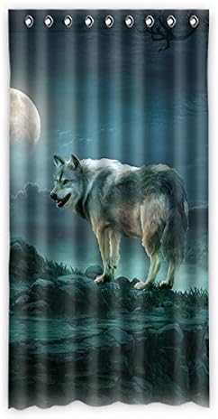Vishdk Custom Wolf Wolf Window Curtain Window Curtain Light Proof Polyester Brand For Bedroom Or Living Room 50 Zentimeters x 96 Zentimeters (1-Pack), polyurethane, a, 50(inches) x96(inches)