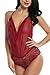 Sweetnight Women Sexy Lingerie Teddy One Piece Lace Chemise Babydoll V Neck Halter Bodysuit Sleepwear