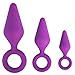Set of 3 Anal Plugs Silicone Hypoallergenic Butt Sex Toy (Purple)