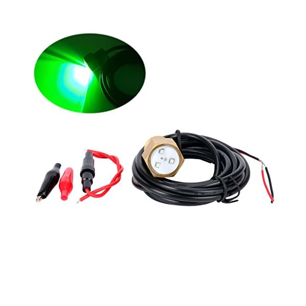 Amarine-Green-Cree-LED-Boat-Drain-Plug-Underwater-Light-3X3W-Garber-fishing-Swimming-Diving-12-NPT-Green