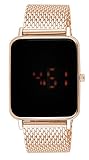 Moulin Unisex Digital One-Touch Mesh Band Watch Rose Gold #03388.77225