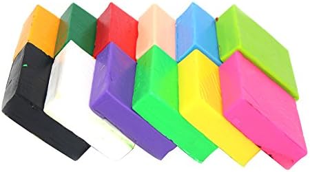 12 Largh Blocks DIY Colored Fimo Polymer Clay Oven Baked Colorful Modelling Moulding Clay for Kids Craft,0.77 Lbs