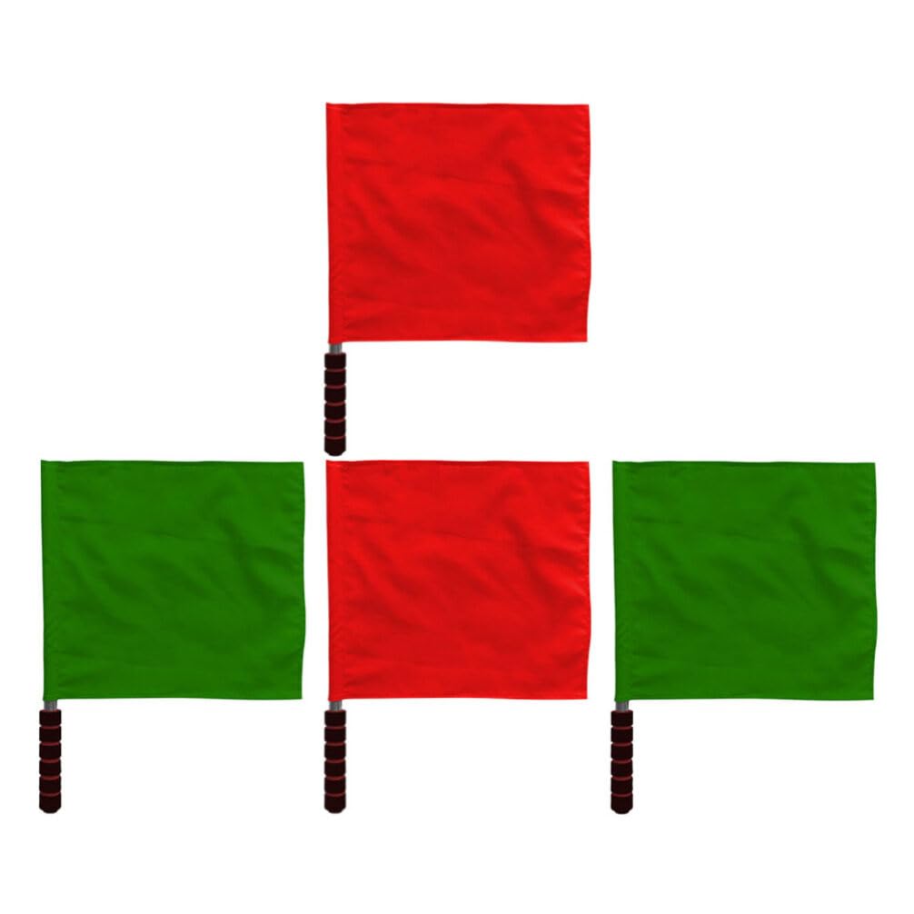 Milisten Referee Flags 4 Pack Handheld Signal Flags Lightweight Court Flags with Comfortable Grip for Football Track Field Officiating