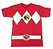 Power Rangers Red Ranger Costume Red Adult T-Shirt Tee, Medium