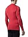 TSLA Men's UPF 50+ Compression Shirts, Cool Dry Long Sleeve Athletic Tops, Sports Baselayer Workout Shirt, Zero Red, X-Large