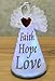 BANBERRY DESIGNS Faith Hope Love Angel - Frosted Glass LED Color Changing Praying Angel Statue Holding Red Heart