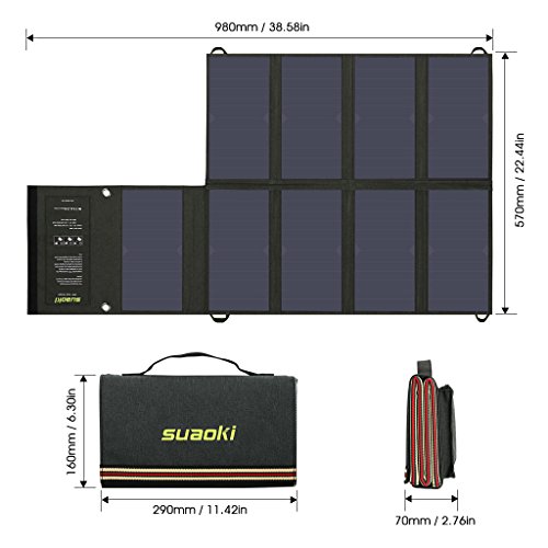 SUAOKI Solar Charger 60W Portable Solar Panel Foldable for SUAOKI/Enkeeo/Goal Zero Yeti/etop