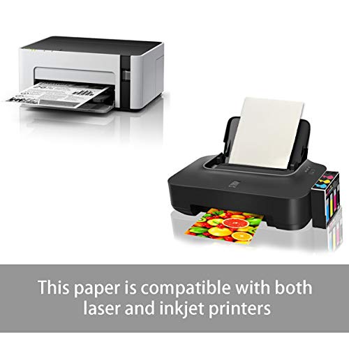 Hapree 75 Sheets Glossy Sticker Paper A4 Self Adhesive Sticker Label Paper for Laser and Inkjet Printer Full Sheet Label - Thumbnail 2