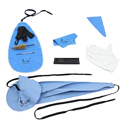 image for Baosity 10 Pcs of Set Sax Cleaning Tool Kit Neck Strap Glove Flute Bru