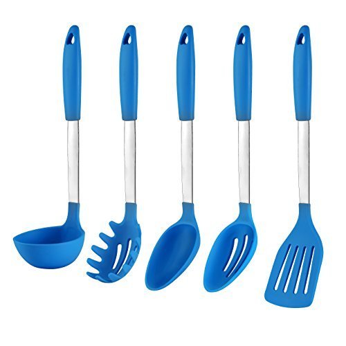 Cooking Utensils Set By Kitchenbest – Made Of Stainless Steel & FDA Food Grade Silicone – BPA Free - Extremely Heat Resistant – Dishwasher Safe – Stylish Cooking Tools – Available In Different Colors