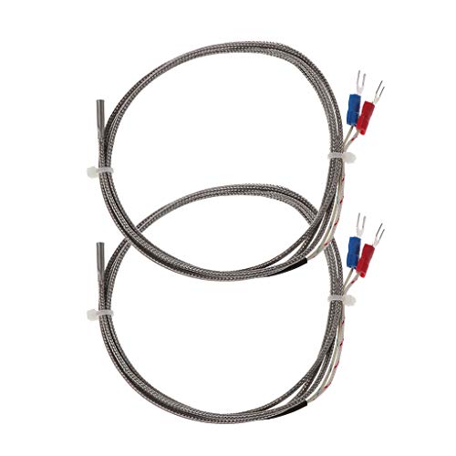 JUNESUN 2Pcs 1m K-Type 0 to 600 Degree Thermocouple Temperature Controller Sensor Probe 3x15x1000 - Thumbnail 6