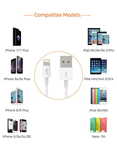 OPSO 3.3ft MFi Certified Lightning Cable, USB A to Lightning, Compatible with iPhone 14/13/12/11/XS/XR/8/7/6, White, 1 Pack