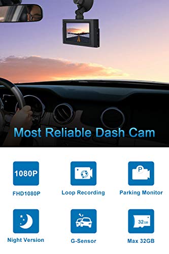 Dash Cam for Cars 1080P FHD CHORTAU Dash Camera for Cars 3 inch Dashcam with Super Night Vision, 170Â°Wide Angle, Parking Monitor, Loop Recording
