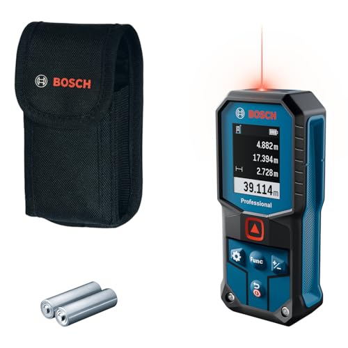 Bosch Professional Laser-Entfernungsmesser GLM 40-31 (IP 65, stoßdämpfendes Gehäuse, 7 Messmodi, automatische Berechnungen für Länge/Fläche/Volumen, h