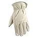 Wells Lamont Leather Work Gloves for Men – Grain Cowhide, Reinforced Palm – Ideal for Construction, Farming, Ranching – Ergonomic Fit, Keystone Thumb, Elasticized Wrist – Beige, Small (1130S)