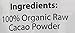 Raw Organic Cacao Powder, 16oz, 'The Raw Food World'