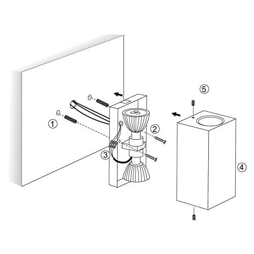 Klighten 4 Pieces Square Outdoor / Indoor Wall Lamp, IP65 Waterproof Rust Colour Outdoor Wall Sconce, GU10 Modern Aluminium Wall Light for Gardens, Hallways, Terraces, Bulb Not Included