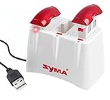 3-Port Charging Socket with 2pcs 3.7V 500mAh Lipo Batteries for Syma X5UW X5UC RC Quadcopter by TIME4DEAL