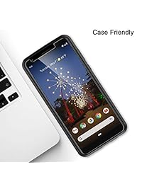 TAURI - Protector de pantalla para Google Pixel 3a (3 unidades, vidrio templado, sin burbujas, antiarañazos, compatible con la funda)