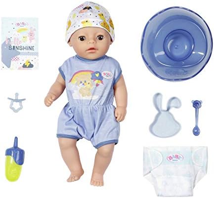Baby Born Zapf Creation 827338 - Muñeco con Funciones Reales y Muchos Accesorios (36 cm), Color Azul, Tacto Suave