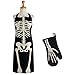 DII Halloween Cooking & Baking Collection Kitchen Accessories, Apron & Oven Mitt Set, Skeleton, 2 Piece