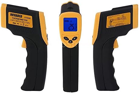 Lasergrip DT8380 Non-contact Digital Laser Infrared Thermometer, Yellow and Black