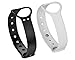 DS. DISTINCTIVE STYLE Replacement Band for Misfit Shine Wristband 2 Pcs Sport Fitness Wrist Strap Activity Bracelet with Clasp - Black and White
