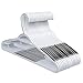 OIKA Plastic Hangers 40 Packs Bendable Coat Hangers Built-in Grip Strip Non-Slip Pads-Works Perfectly as Clothes Hangers, Pants Hangers, Suit Hangers