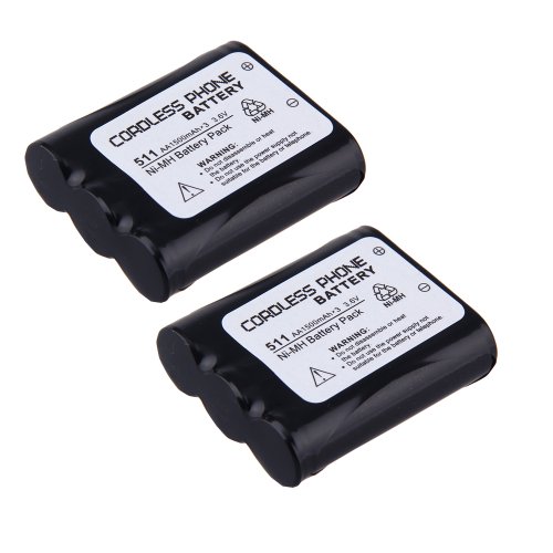 Generic 2 Pack 1500mAh Cordless Phone Battery for Panasonic P-P511 Compatible for Panasonic KXTG2740 KXTG2730S KXTG2730 KXTG2720S KXTG2720 KXTG2700S KXTG2700 KXTG2287 KXTG2267 KX-TG2258 KXTG2257S KXTG2257