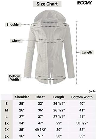 FASHION BOOMY Women's Zip Up Safari Military Anorak Jacket with Hood Drawstring - Regular and Plus Sizes 7 FASHION BOOMY Women's Zip Up Safari Military Anorak Jacket with Hood Drawstring - Regular and Plus Sizes