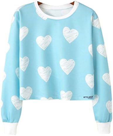 Harajuku Fashion Kawaii Love Heart Pastel Sweatshirt Cute Shirts for Teen Girls