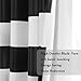 Turquoize Window Treatment Thermal Insulated Grommet Room Darkening Striped Curtains Drapes for Bedroom/Living Room (2 Panels, 55 x 96 Inches, Black/White)