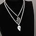 His and Her Heart Shaped Puzzle Couple Necklaces Love Heart Pendant Necklaces Women Men 2 Matching Set Necklaces Love Valentines Christmas Black & Silver