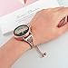 For Fossil Gen 4 Q Venture HR Women Band, TRUMiRR 18mm Female Watchband Jewelry Cuff Floral Hollow Bracelet Rose Gold Stainless Steel Strap for Fossil Gen 3 Q Venture TicWatch C2 Rose Gold Smart Watch