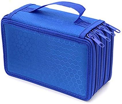 Pencil Case,ANTIKE 72 Holes Inserting Super Large Capacity Multi-layer Students Pen Bag Pencil Organizer Stationary Holder Bag (4 Layers, Blue)