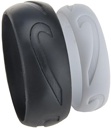 His and Hers Heart Silicone Wedding Rings by Real People for Couples with Active Lifestyles 2 Custom Designed Rings, Hypoallergenic Non-Conductive (Women's 08 Men's 10)