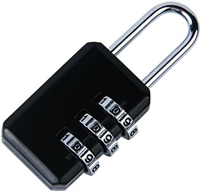 Tonpvou Combination Lock, 3 Digit Padlock for Laptop Backpack, Toolbox, Luggage Case, Fence (Black)