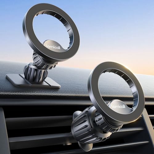 Lamicall Soporte Celular Automóvil mag Safe- [Dashboard or Vent] 20X N55 Magnets, Iman Celular Auto Base Porta Auto Compatible con iPhone 17 16 Pro MAX 15 14 y Otros Dispositivos con Anillo Magnético