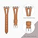 Secbolt Leather Bands Compatible with Apple Watch Band 42mm 44mm iwatch Series 6 5 4 3 2 1 SE, Slim Strap with Breathable Hole Replacement Wristband Women, Brown