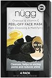 Purifying Charcoal PEEL OFF Mask - Activated Charcoal and Vitamin C for Deep Pore Cleansing and Brighter Skin; Pack of 4 Masks