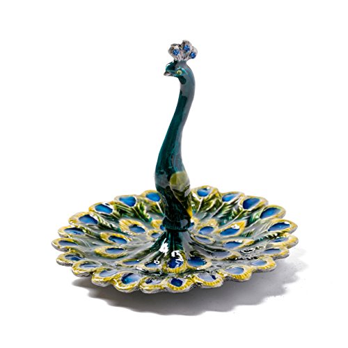 Buy Peacock Enameled Pewter Ring Holder Dish /Jewelry Holder Hand Craft Jewelry Holder Organizer